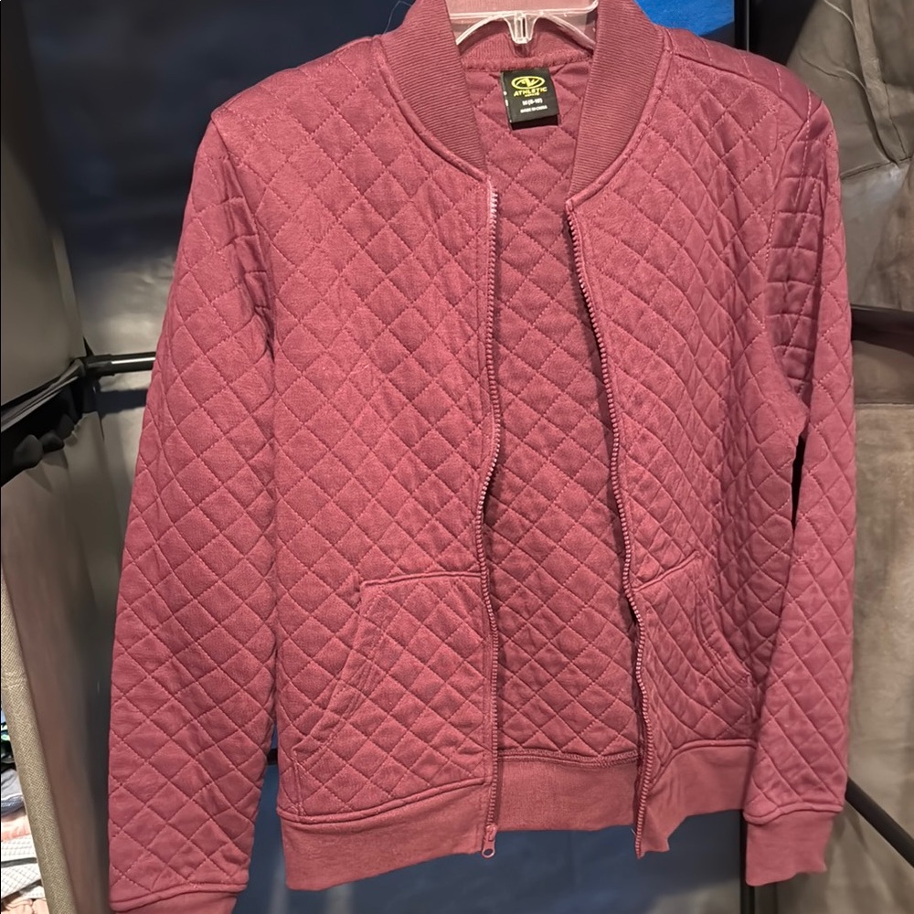 Athletic Works Pink Bomber Jacket with Quilted Design